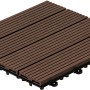 Dunkelbraune Home Deluxe WPC Klickfliesen Bavaro (30x30 cm) mit Holzoptik und Klicksystem.