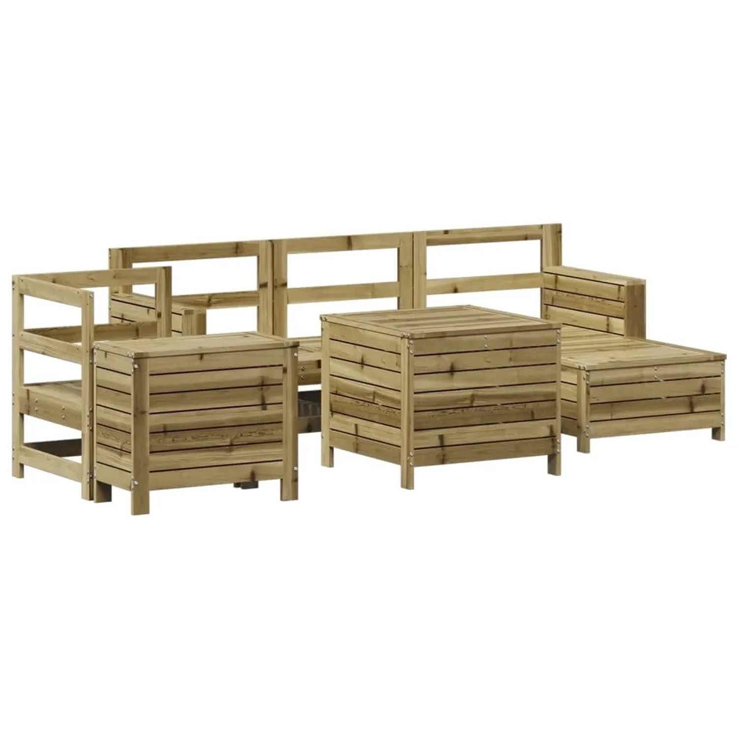 vidaXL 7-Tlg Garten-Sofagarnitur Kiefernholz Imprägniert 3250511 günstig online kaufen
