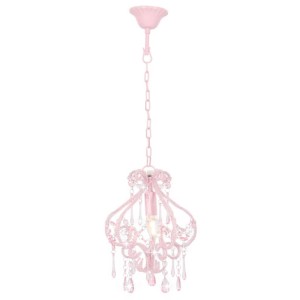 vidaXL Deckenleuchte mit Perlen Rosa Rund E14 281595