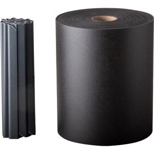 Noor Sichtschutzstreifen Anthrazit: Rolle PP-Vlies und Klemmschienen für Zaunbau & Sichtschutz.