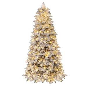 Costway Weihnachtsbaum, 210 cm, mit 160 Kugeln und LED-Lichtern.