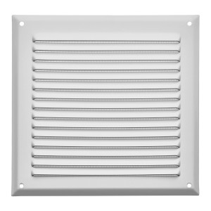 SOTECH Aluminium-Lüftungsgitter 190 x 190 mm Weiß Aufschraubbar mit Insektenschutz