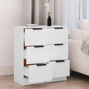 vidaXL Sideboards 2 Stk Weiß 30x30x70 cm Holzwerkstoff 811152