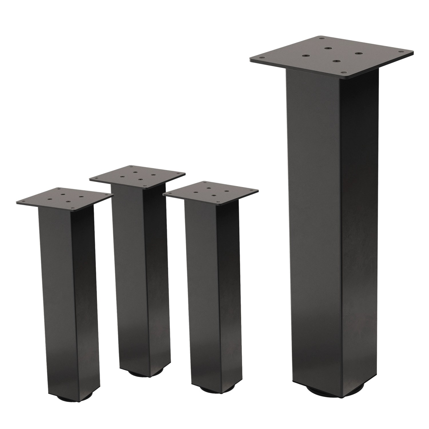 ML-Design Tischbeine 4Er Set I-Design H42 cm Dunkelgrau Stahl 8x8 cm