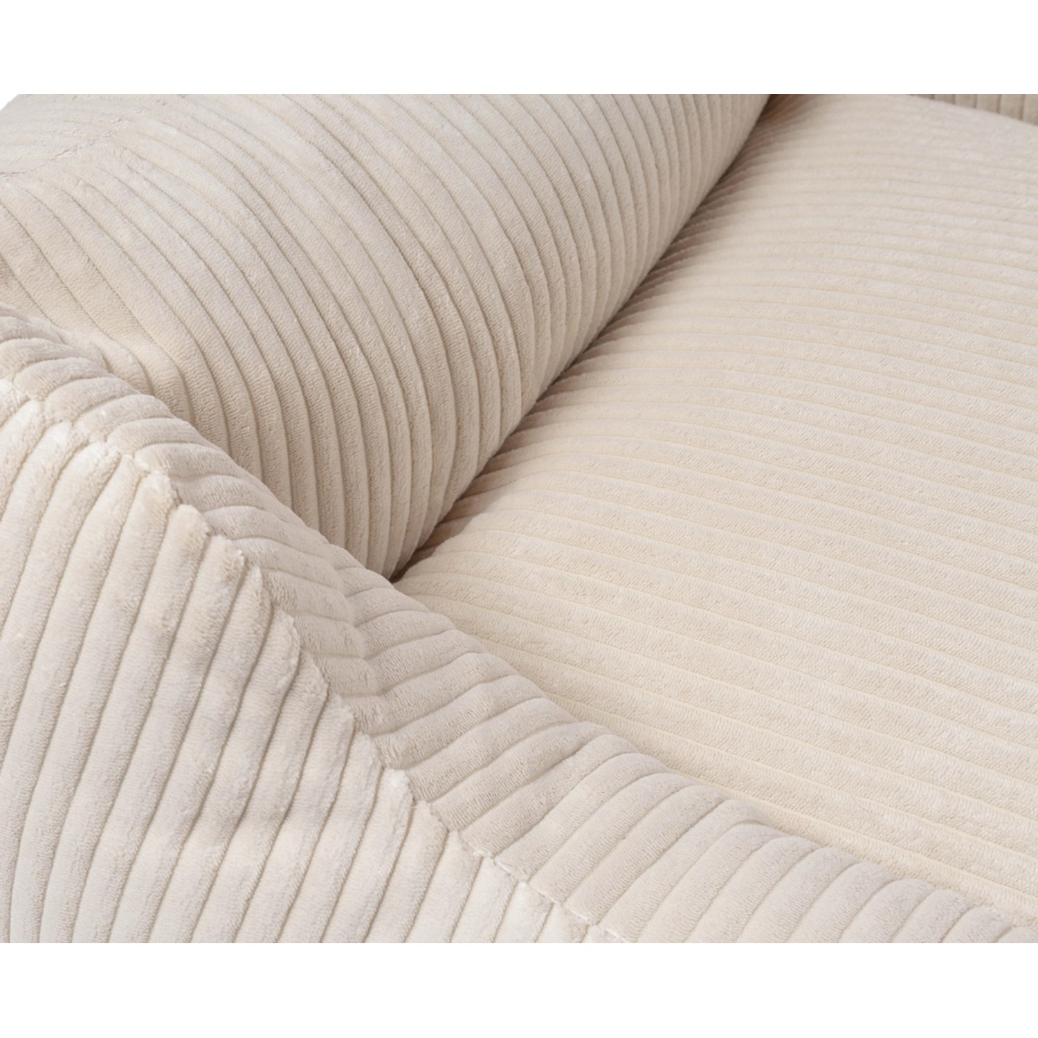 Detailansicht: Beiges Knuffelwuff Hundebett Olivia Cord, Größe M-L, aus Cordstoff.