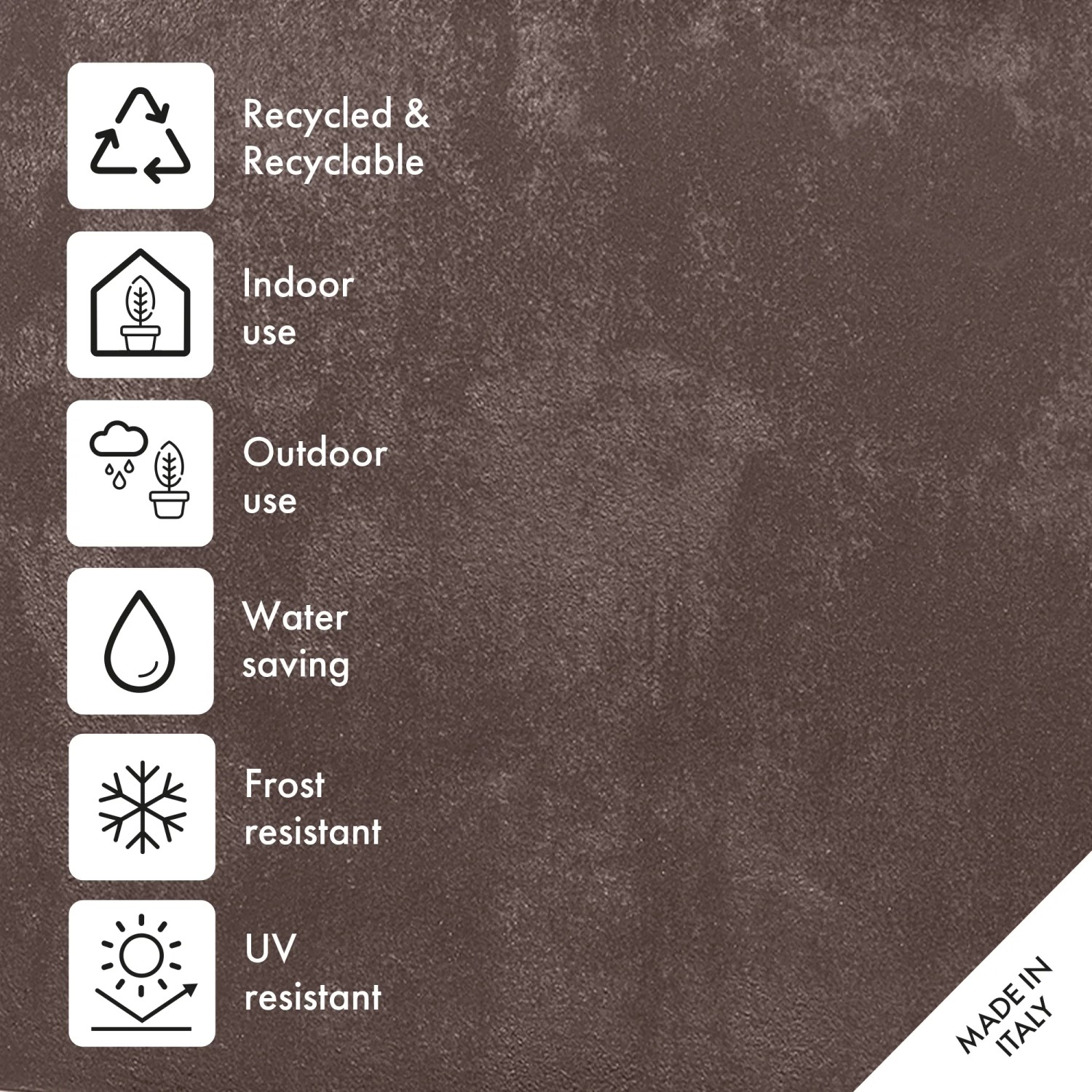 Brauner Deroma Pflanzkasten Millennium: Recycelbar, UV- und frostbeständig, für Innen & Außen.