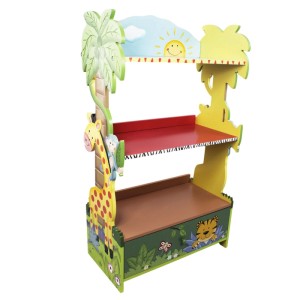 Teamson Kids Bücherregal Sunny Safari mit Dschungelmotiven für Kinderzimmer.