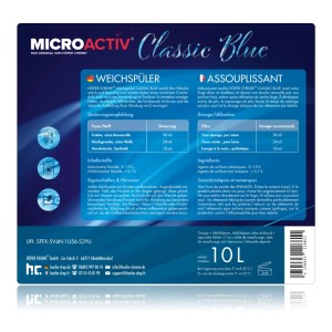 Microactiv Weichspüler Classic Blue, 4x10l Kanister für weiche, duftende Wäsche. Reinigungsmittel & Pflegemittel.
