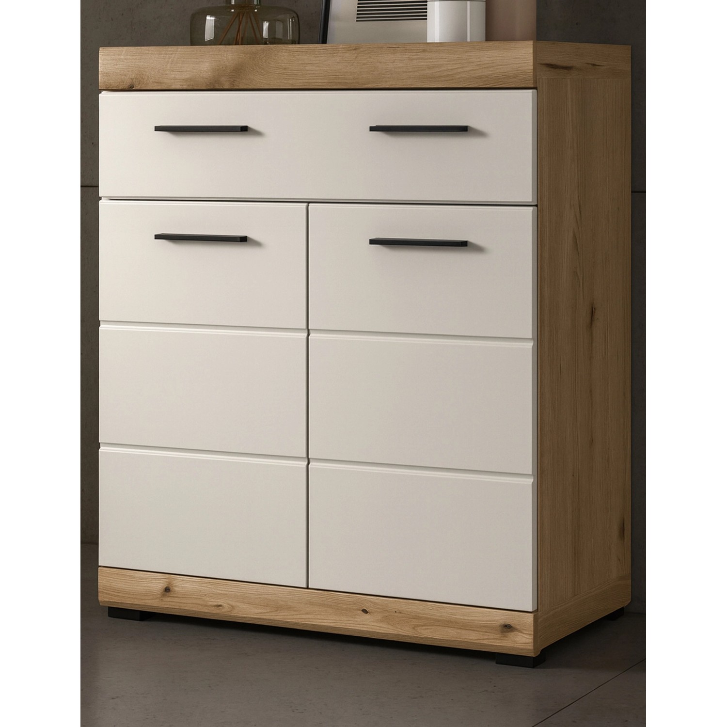 Inn.Furn Badezimmer Kommode in Sand und Eiche 74 x 88 cm Shawn günstig online kaufen