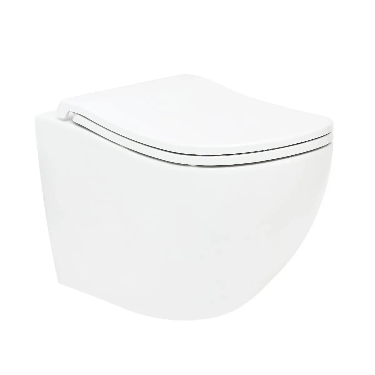 Swiss Aqua Technologies Wand-WC Wirbelspülung 36x52CM mit SoftClose WC-Sitz Ergonomische Sitzfläche Wirbelspülung Weiß
