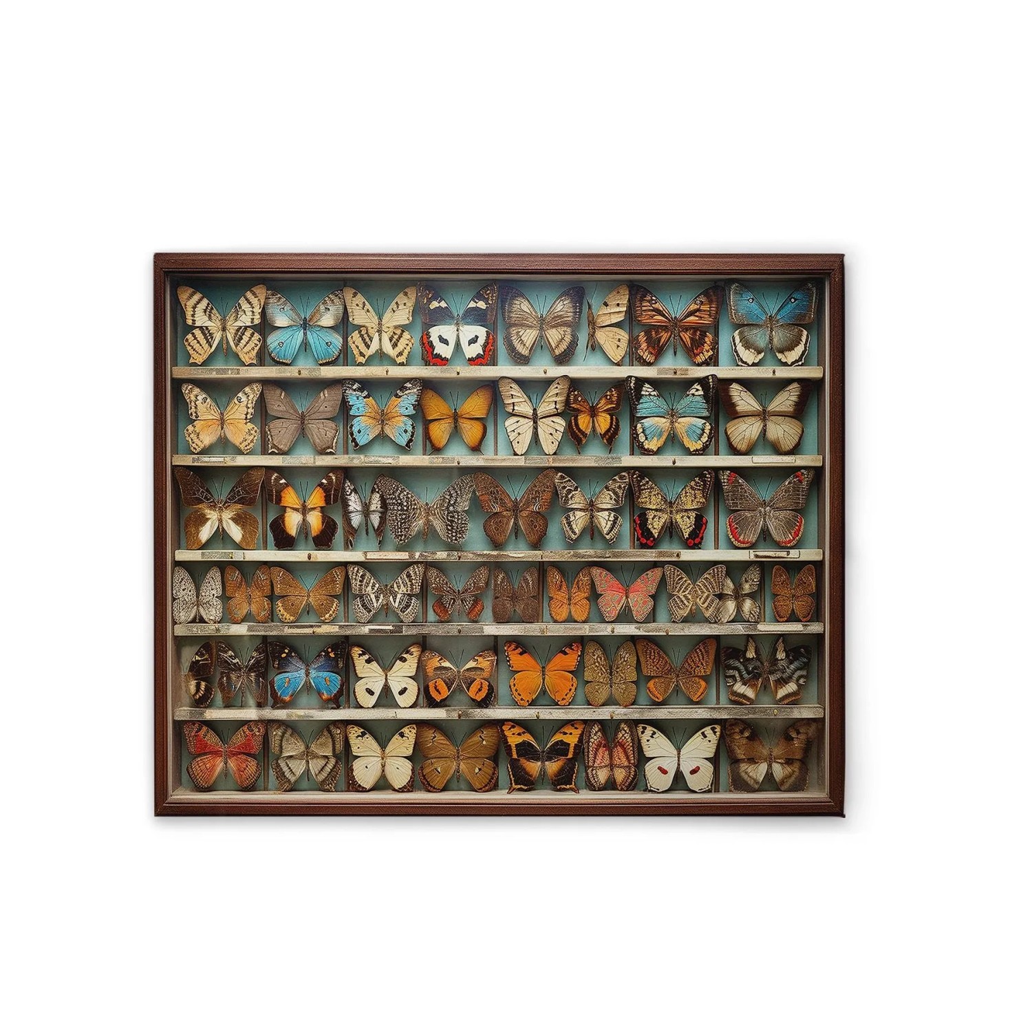 Tadessi Leinwandbild - M1-No.52173 - Schmetterling Setzkasten - 50 x 40 cm - Querformat