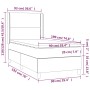 vidaXL Boxspringbett dunkelbraun, 90x190 cm, Stoffbett mit Matratze und Kopfteil, Detailzeichnung mit Maßen.