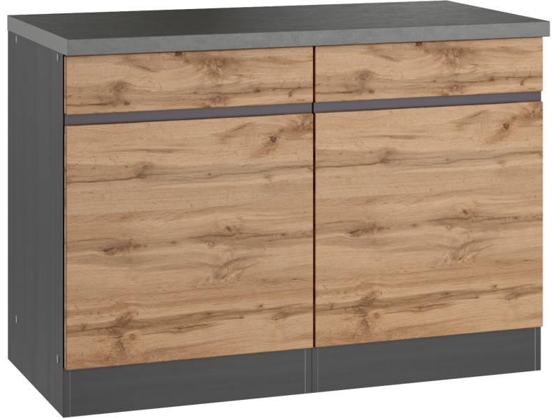 Held Möbel Küchenunterschrank Turin 120 cm bei OBI Wotaneiche/Graphit kaufen