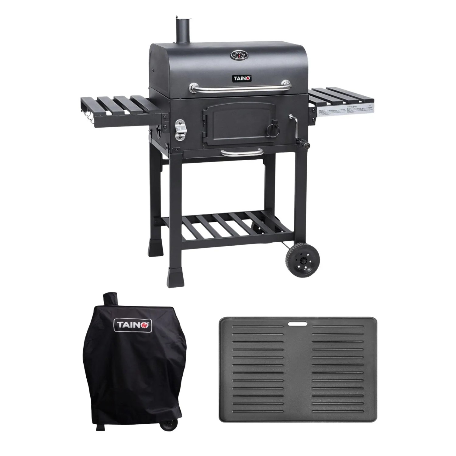 Taino Hero XL Holzkohlegrill Set BBQ Grillwagen Smoker Räucherofen Kohle