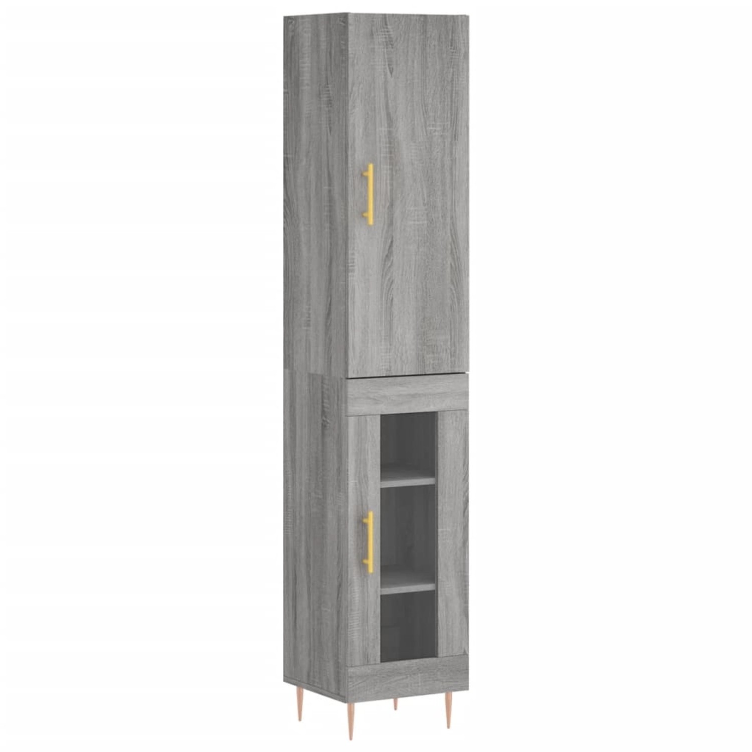 vidaXL Highboard Grau Sonoma 34,5x34x180 cm Holzwerkstoff 3199039