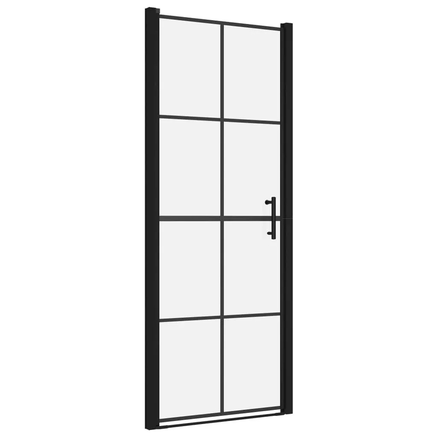 vidaXL Duschtür Hartglas 81x195 cm Schwarz 148890