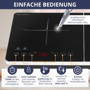 Sommertal Induktionskochfeld  2er-Platte