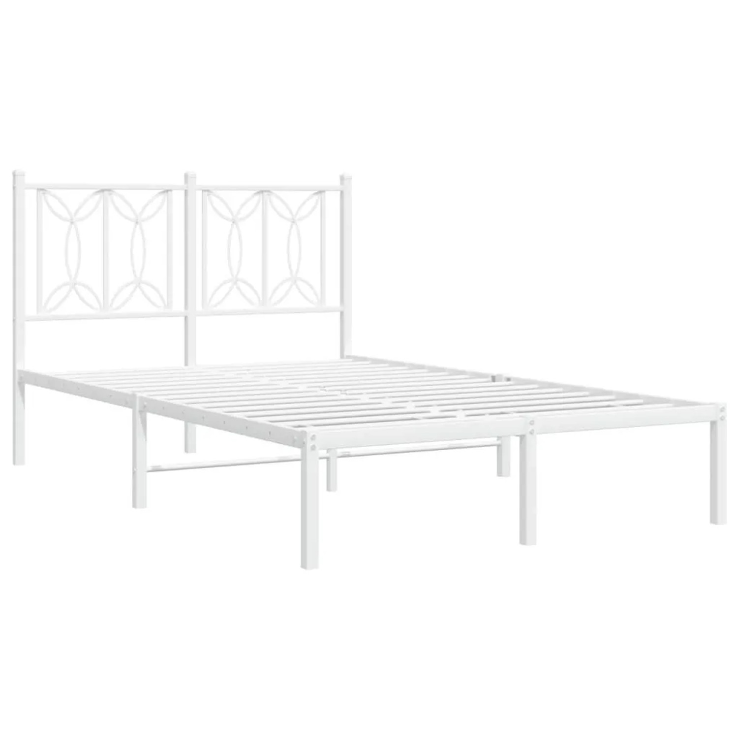 vidaXL Bettgestell mit Kopfteil Metall Weiß 120x200 cm 376175 günstig online kaufen