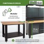 TRUTZHOLM Werkbank Profiline XL, freistehend, mit Holzplatte und Stahlgestell. Werkstatteinrichtung.