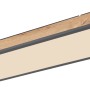 Rechteckige LED-Deckenleuchte Doro mit Holzrahmen und graphitfarbenem Rand.