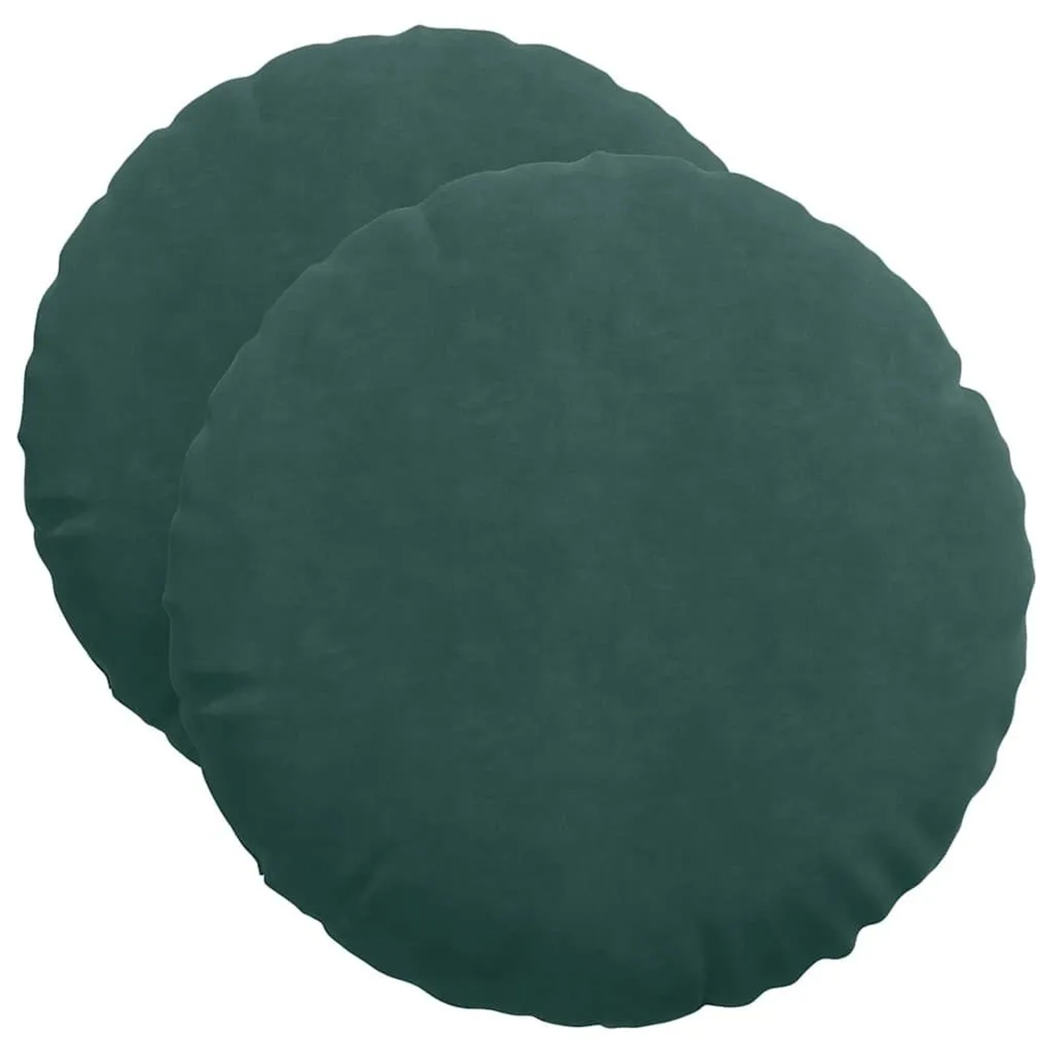 vidaXL Sitzkissen 2 Stück Dunkelgrün Ø 50 x 19 cm Samt 42014176 günstig online kaufen