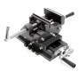 Robuster Wiltec Maschinenschraubstock aus Gusseisen mit 2 Achsen und 75mm Backen für Werkbank und Frästisch.