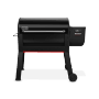 Weber Smoque XL Holzpelletgrill in Schwarz: Pelletgrill mit digitaler Steuerung und Rädern.