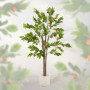 Künstlicher Orangenbaum 160 cm mit grünen Blättern und orangefarbenen Früchten im weißen Topf. Ideal als Dekoration.