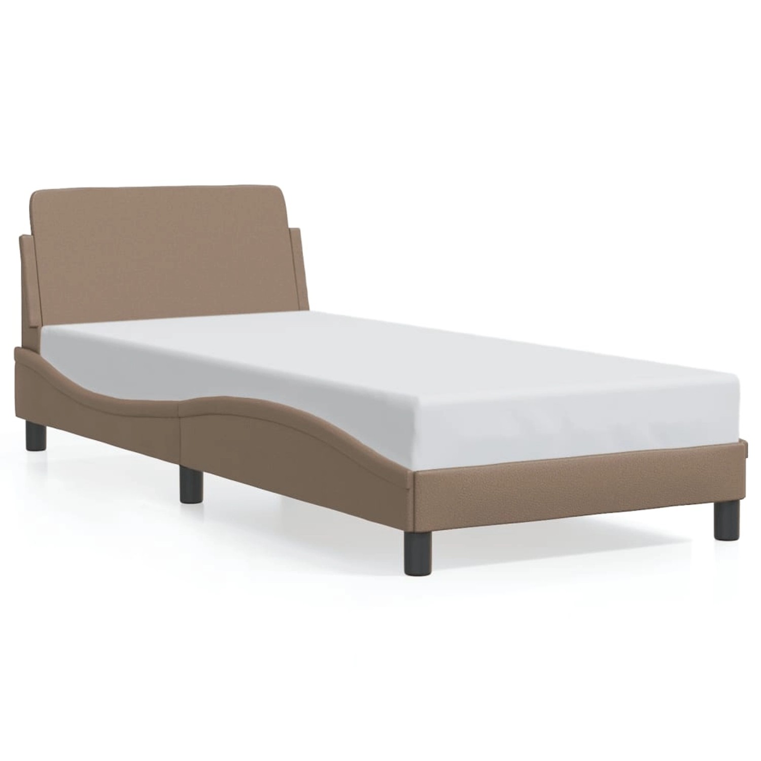 vidaXL Bettgestell Dover Cappuccino-Braun 90x190 cm Kunstleder 373102 günstig online kaufen