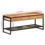 vidaXL Schuhbank 110x35x45 cm Massivholz Akazie und Eisen 372744_7