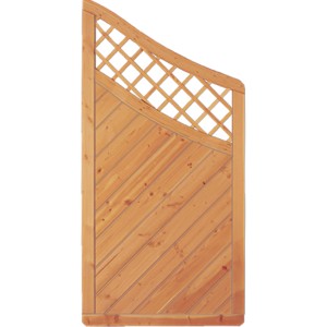 T&J Sichtschutzzaun Classico Douglasie mit Rankgitter, naturbelassen.