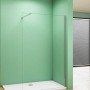 Walk-In Dusche 80x200cm mit Stabilisierungsstange, 8mm Nano Glas Duschwand verchromt.