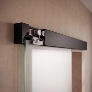 Doorlegro Glasschiebetür Satiniert 900 mm x 2.050 mm Schwarz