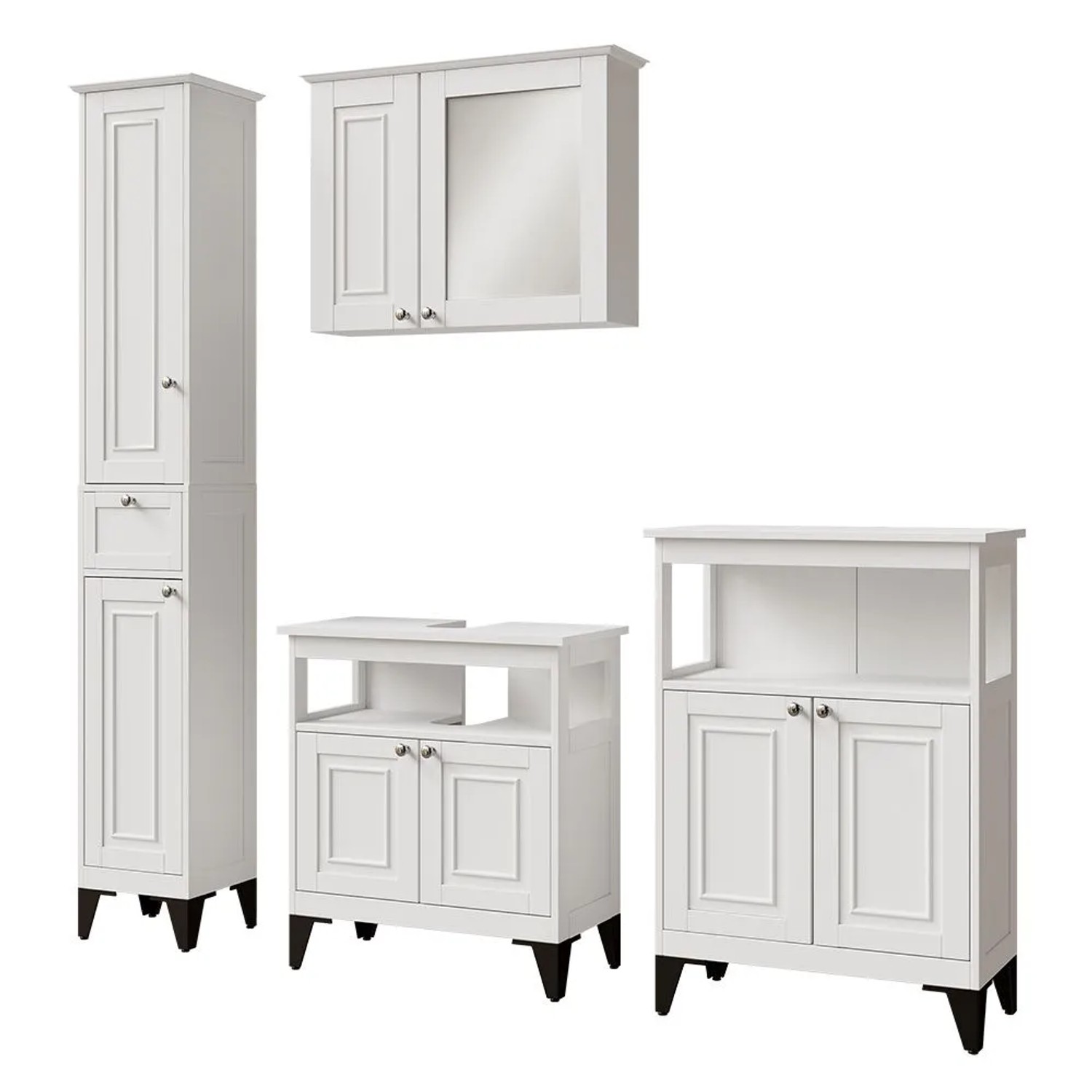 Vicco Badmöbel-Set Vanity Weiß 60 x 65 4-teilig