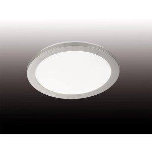 Runde LED-Deckenleuchte Gotland von Fischer & Honsel, weiß-nickel, 15W, 2100lm.