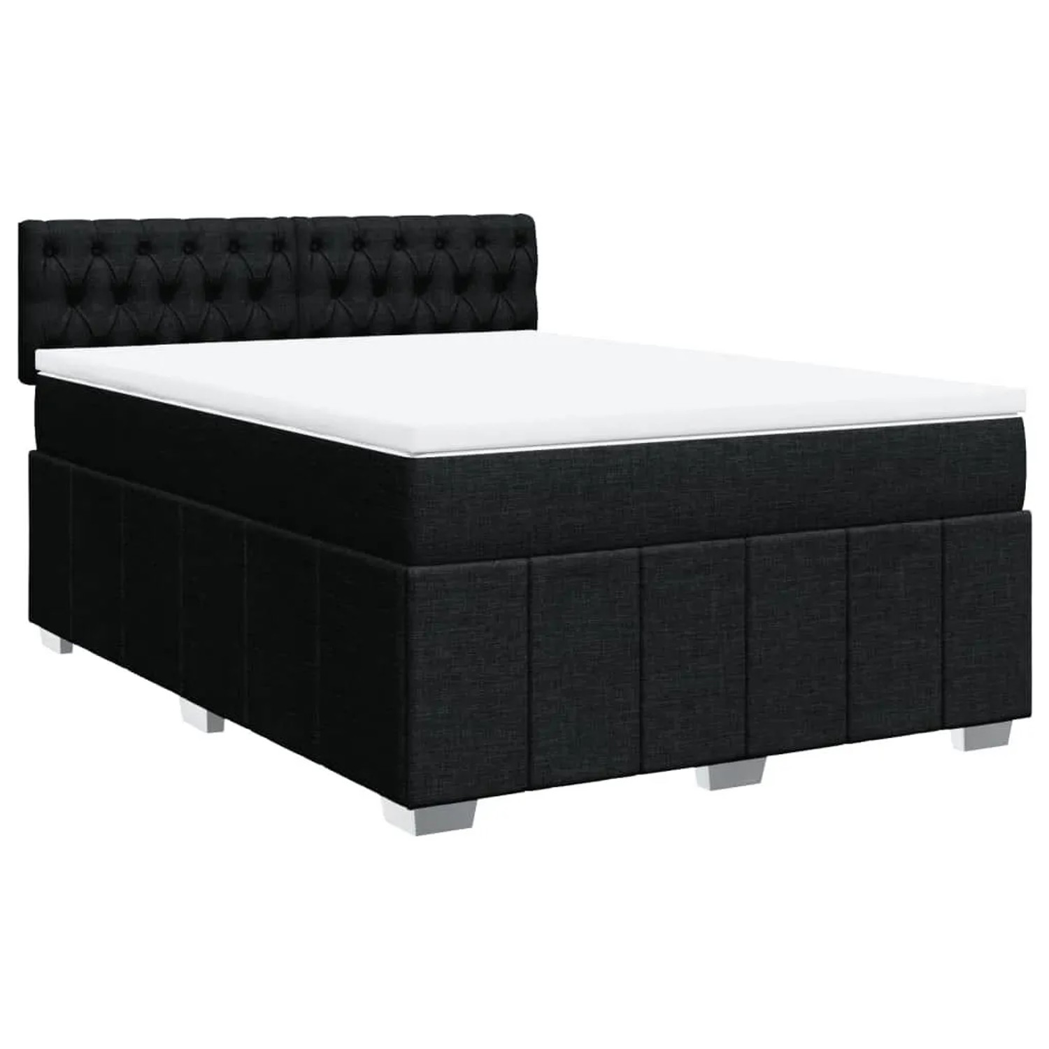 vidaXL Boxspringbett mit Matratze Schwarz 140x200 cm Stoff 3289400 günstig online kaufen
