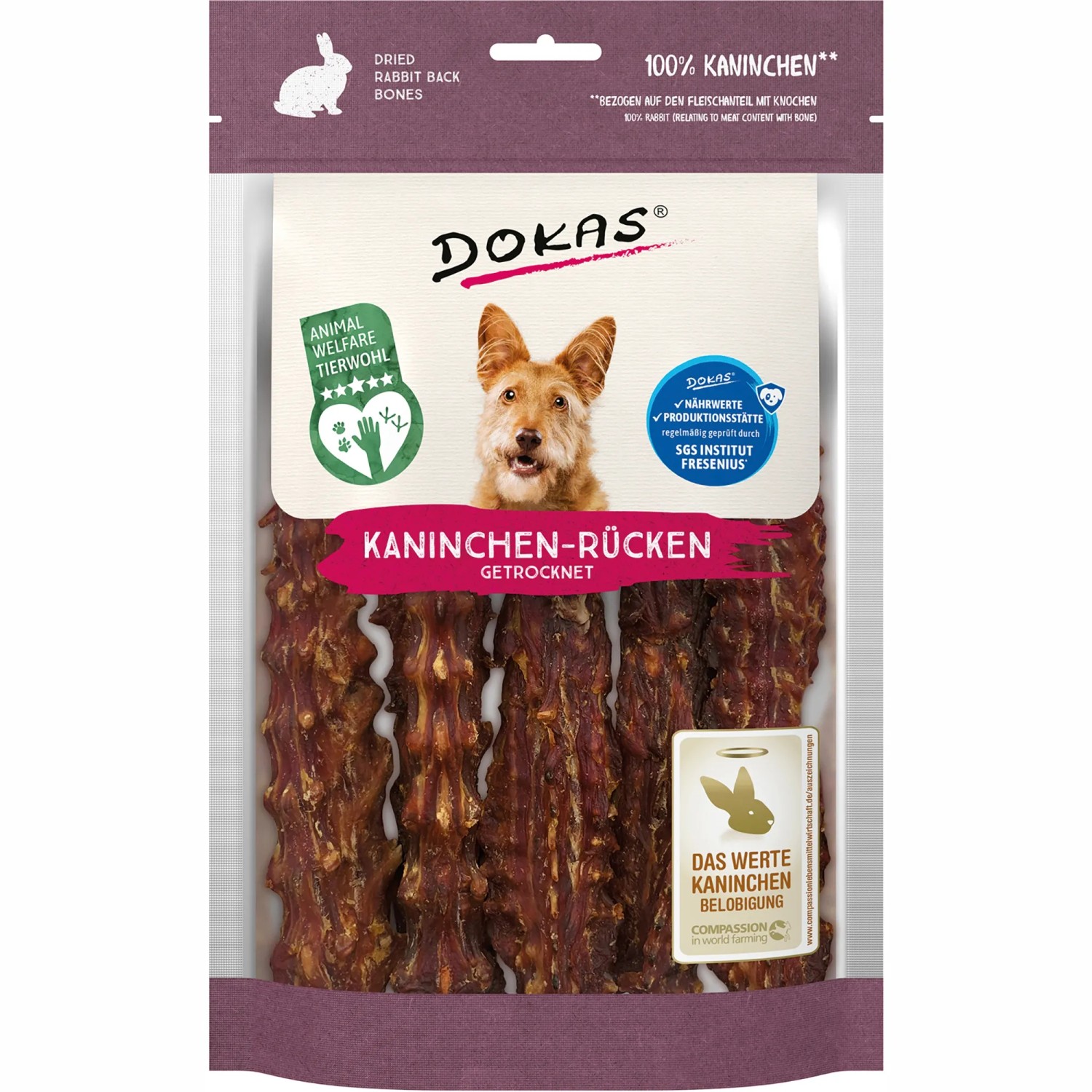Dokas Hunde-Natursnack Kaninchenrcken 120 g kaufen bei OBI