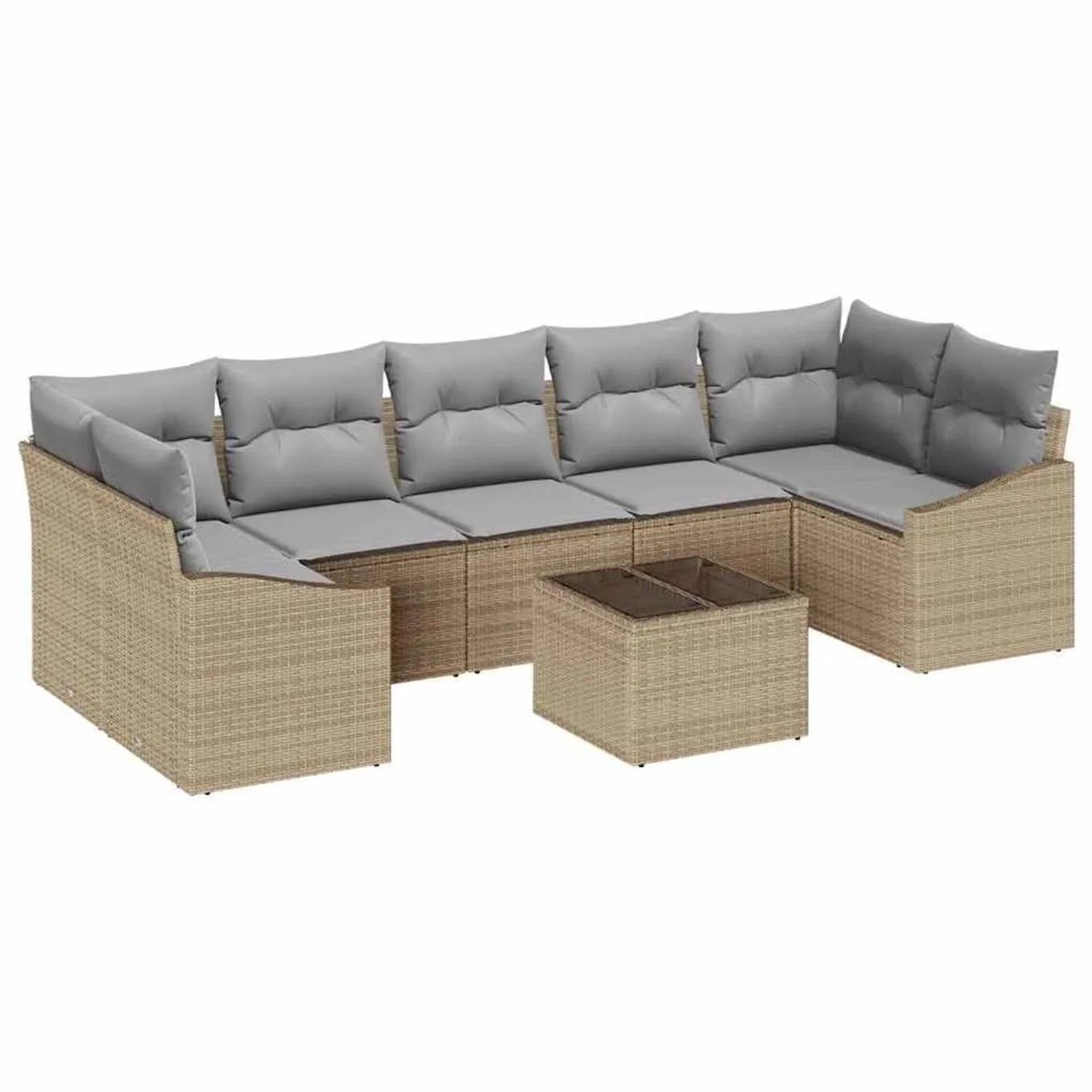 vidaXL Sofa Set Beige und Hellgrau 55 x 55 x 37 cm Poly-Rattan 3346640 günstig online kaufen