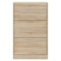 vidaXL Schuhschrank Sonoma-Eiche mit 3 Kippfächern aus Holzwerkstoff. Moderner Schuhkipper für Flur.