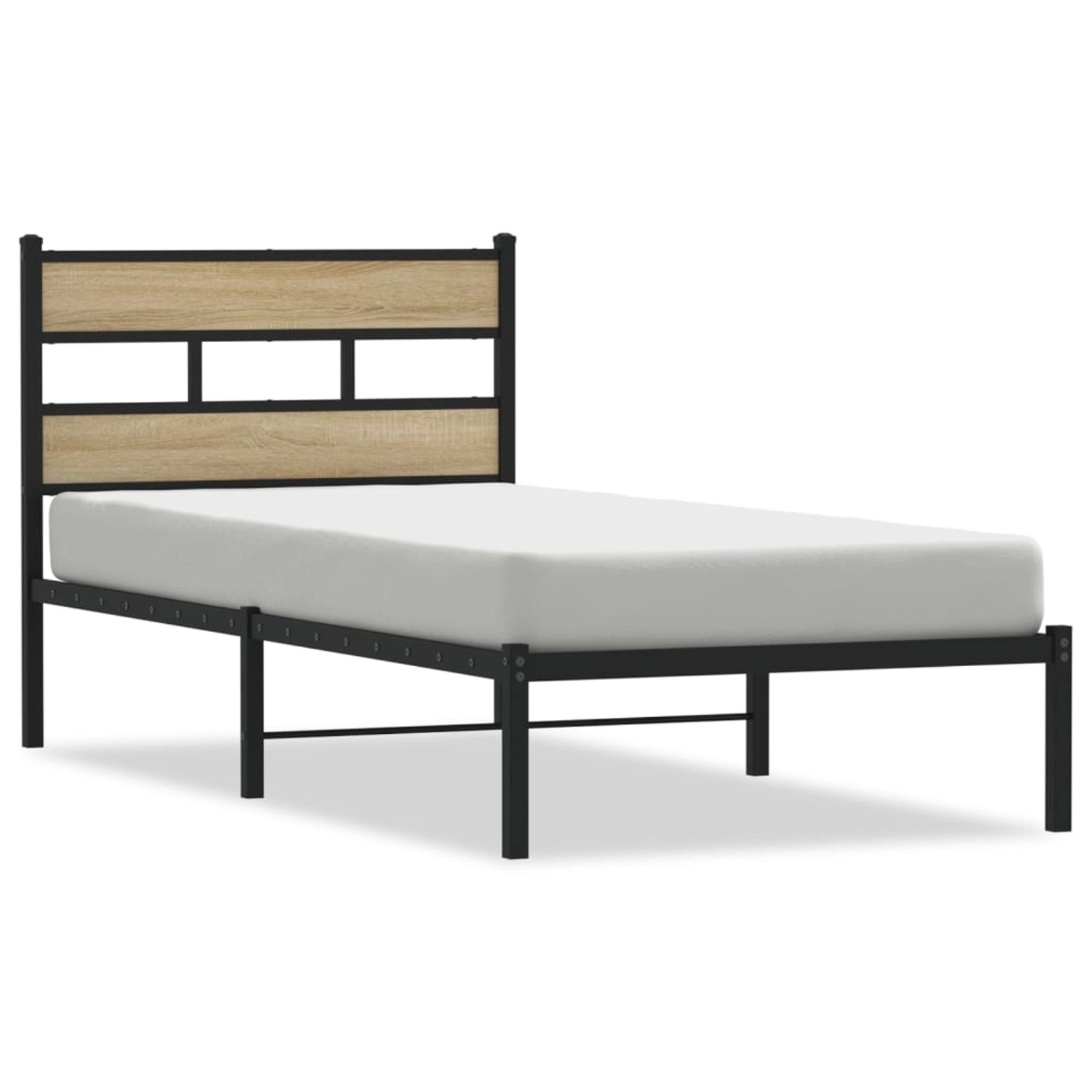 vidaXL Metallbett ohne Matratze Sonoma-Eiche 90x200 cm 4017095 günstig online kaufen