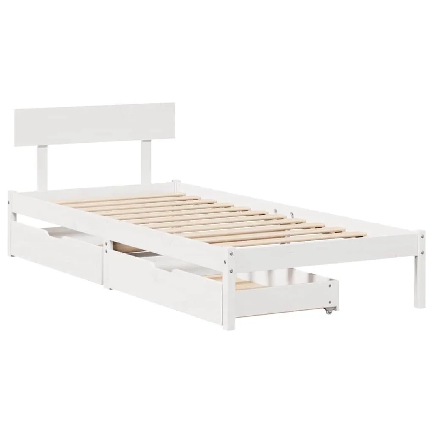 vidaXL Massivholzbett ohne Matratze Weiß 75x190 cm Kiefernholz 3301499 günstig online kaufen