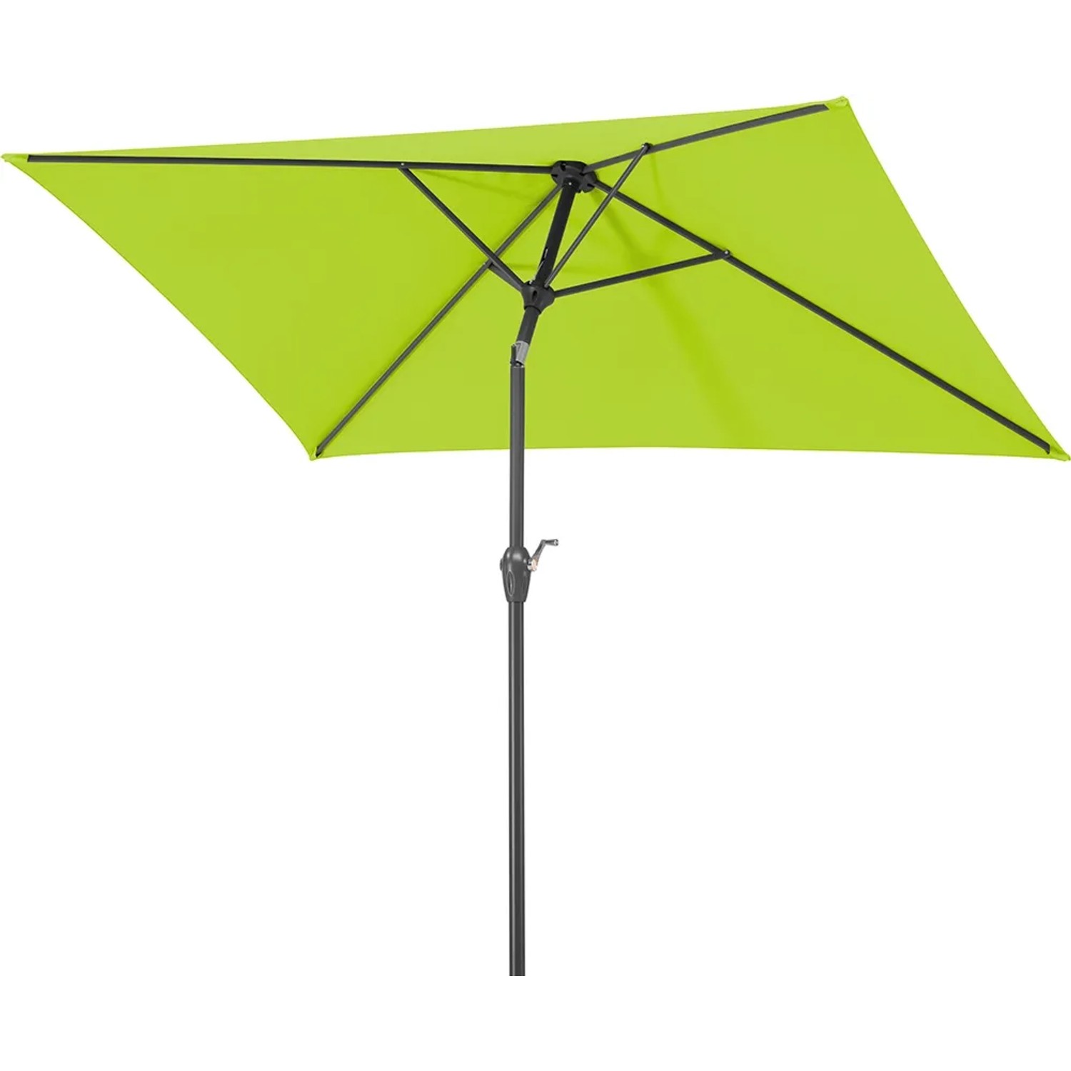 Schneider Marktschirm, 210x130 cm, Apfelgrün, mit Kurbel. Sonnenschirm für Balkon und Garten.