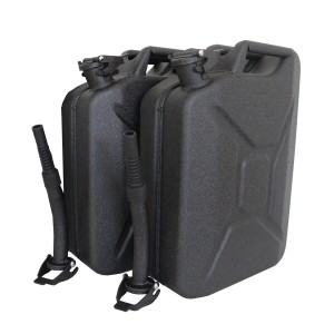 TRUTZHOLM 2x Metallkanister Hammerschlag 20 Liter mit Ausgießer Schwarz