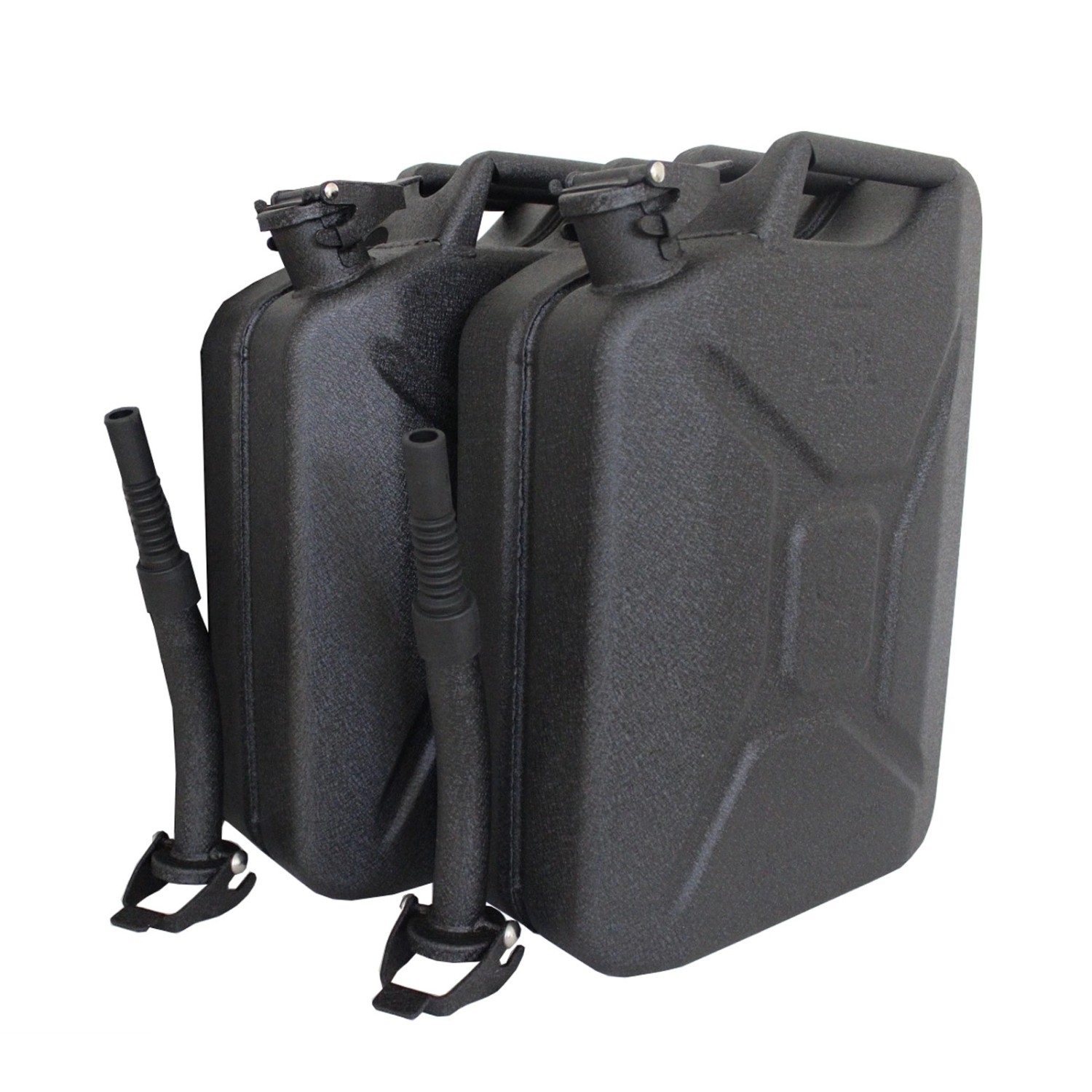 TRUTZHOLM 2x Metallkanister Hammerschlag 20 Liter mit Ausgießer Schwarz