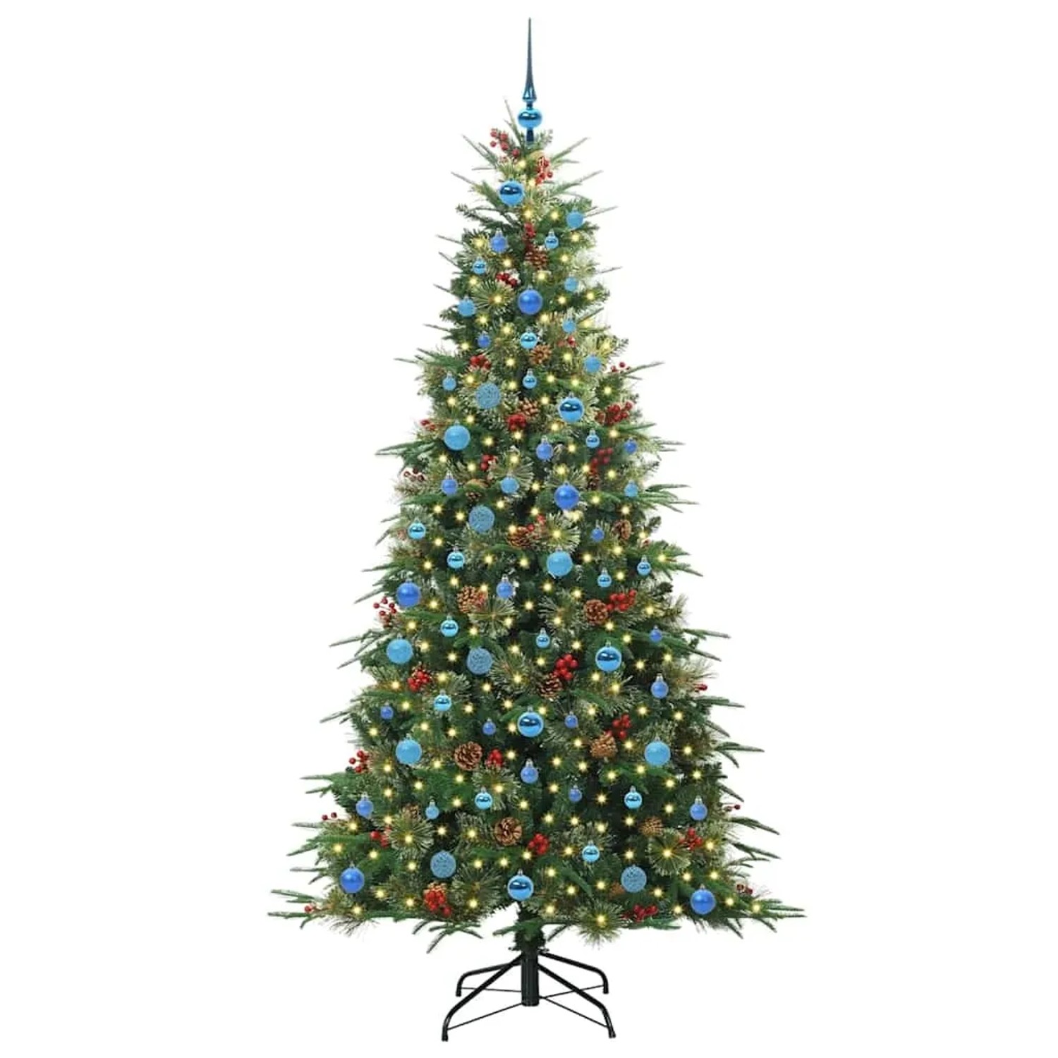 vidaXL Künstlicher Klappbarer Weihnachtsbaum Grün 210 cm PE und PVC 3397439