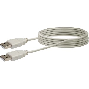 Schwaiger USB 2.0 Kabel, 1.5m, hellgrau, mit USB-A Steckern für Computer & Multimedia Geräte.