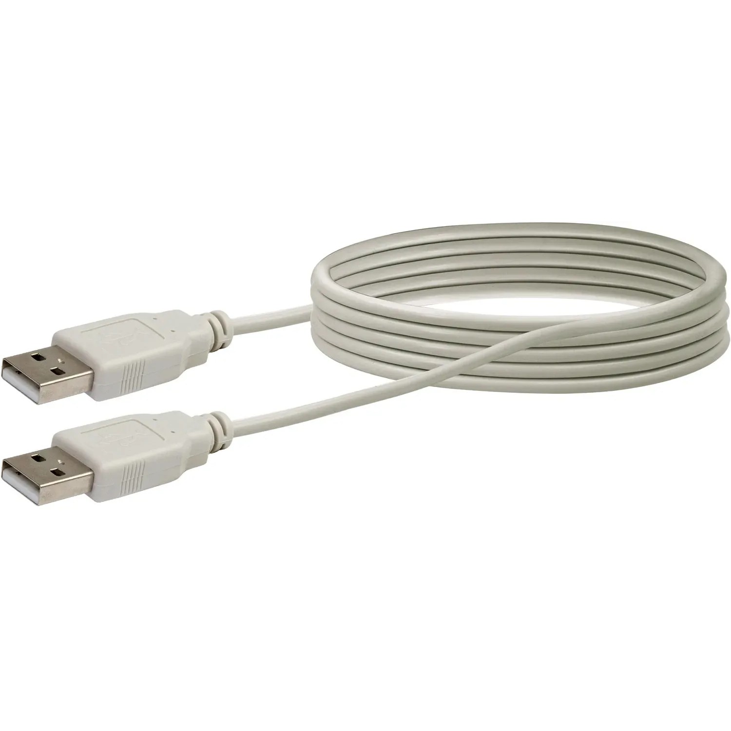 Schwaiger USB 2.0 Kabel, 1.5m, hellgrau, mit USB-A Steckern für Computer & Multimedia Geräte.