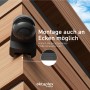 Oktaplex Lea Bewegungsmelder in Anthrazit, Montage an einer Ecke. Ideal für Lampen & Leuchten.