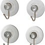 Wenko Saughaken 4er-Set, transparent/nickel, für Bad & Haushalt. Handtuchhalter ohne Bohren.