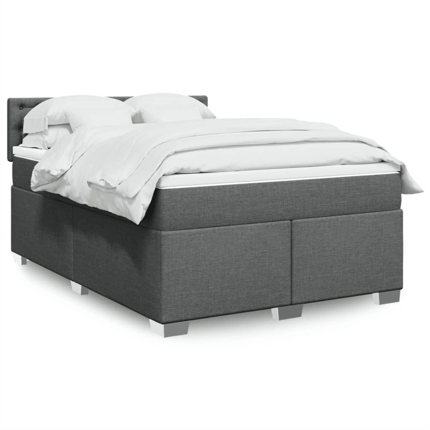 vidaXL Boxspringbett mit Matratze Dunkelgrau 140x190 cm Stoff 3288198 günstig online kaufen